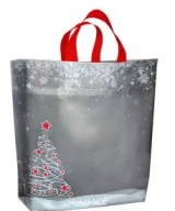 16 x 15 + 6 christmas shopping bag soft loop handle winter design