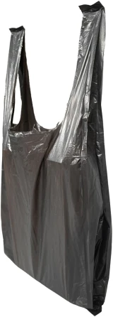 3 inch side gusset of 6 x 12 black t-shirt bag