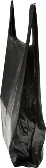 8 inch Side Gusset 18 x 28 Black T-shirt Bag
