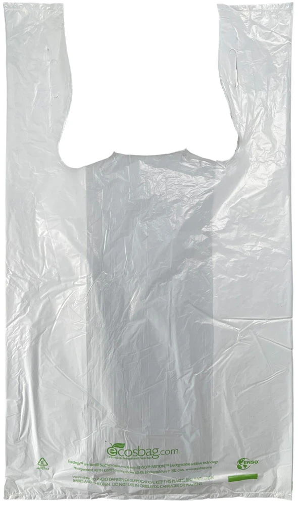 11.5 x 6.5 x 21 Earth Friendly 0.65 Mil T-Shirt Carry Out Bags