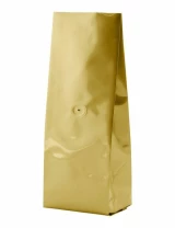 Gold 8 oz. Side Gusset Bags with Valve
