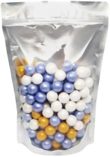 Clear/Black 5 lb Stand Up Pouch with Multi Colored Candy
