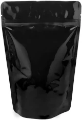 Black Back of Clear/Black 5 lb Stand Up Pouch