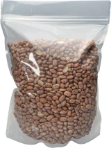 24 oz. Stand Up Zipper Pouch Bags - 8 5/8x11 1/2 + 4 CLEAR - PET/LLDPE with Beans
