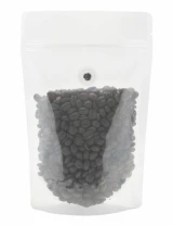 Clear 8 oz. Stand Up Pouch with Valve with Coffee Beans
