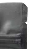 12 oz Stand Up Zipper Pouch Bags with valve - 6 3/4 x 10 1/2 + 3 1/2 MATTE BLACK - MBOPP/PET/ALU/LLDPE Tear Notch