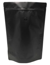 Matte Black 2 lb Stand Up Pouch with Valve