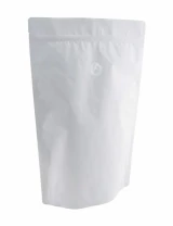 Matte White 5 lb Stand Up Pouch with Valve
