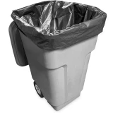 40-45 Gallon Black Repro Trash Bags - 2 Mil In Trash Can