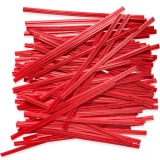Group of 4 Inch Red Plastic Twist Ties Scattered Out - 1000/Pack