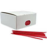 Side Opening of 4 Inch Red Paper Twist Ties Case