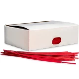 Side Opening of 5 Inch Red Paper Twist Ties Case