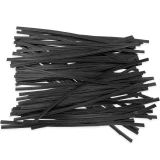 Group of 6 Inch Black Plastic Twist Ties Scattered Out