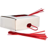 6 Inch Red Paper Twist Ties with Twist Ties Coming out of Top and Side Openings