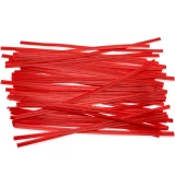 Group of 6 Inch Red Plastic Twist Ties Scattered Out- 1000 per Pack