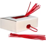 6 Inch Red Plastic Twist Ties with Twist Ties Coming out of Top and Side Openings