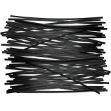 Group of 8 Inch Black Plastic Twist Ties Scattered Out