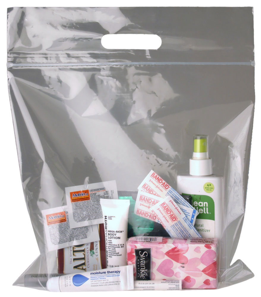 12" x 12" 3 Mil Clear Zipper Locking Handle Bags