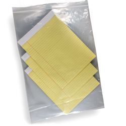14 x 20 4 Mil Clearzip Lock Top Bag with Yellow Notepads in Bag