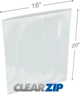 16 x 20 .008 ClearZip Lock Bags