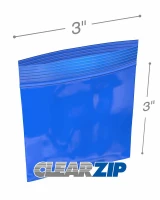 3x3 blue zipper bags