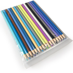 5 x 7 2 Mil Clearzip Lock Top Bag with Colored Pencils in Bag