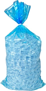 Blue 10 Pound Ice Bags Holding Ice