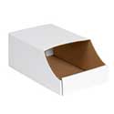 7 in x 12 in x 4 1/2 in White Stackable Bin Boxes