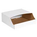 12 in x 12 in x 4 1/2 in White Stackable Bin Boxes