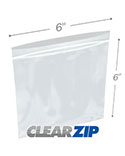 6 in x 6 in 1.25 Mil Clearzip® Locking Top Bags