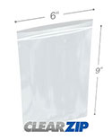 6 in x 9 in 1.25 Mil Clearzip® Locking Top Bags