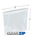 8 in x 8 in Clearzip Lock Top Bags