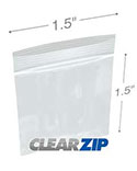 1.5 in x 1.5 in 2 Mil Clearzip® Locking Top Bags