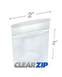 2 in x 2 in 2 Mil Clearzip® Locking Top Bags