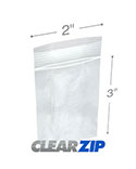 2 in x 3 in 2 Mil Clearzip® Locking Top Bags