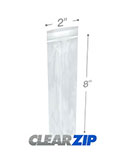 2 in x 8 in 2 Mil Clearzip® Locking Top Bags
