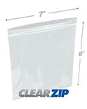7 in x 8 in 2 Mil Clearzip® Locking Top Bags
