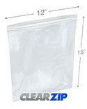 12 in x 15 in 2 Mil Clearzip Lock Top Bags