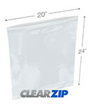 20 in x 24 in 2 Mil Clearzip Lock Top Bags