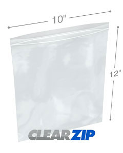 10 in x 12 in Clearzip Lock Top Bags