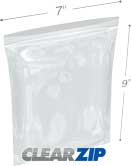 7 in x 9 in 4 Mil Clearzip® Locking Top Bags