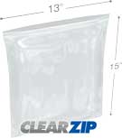 13 in x 15 in 4 Mil Clearzip® Locking Top Bags