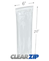 6 in x 20 in 6 Mil ClearZip® Locking Top Bags