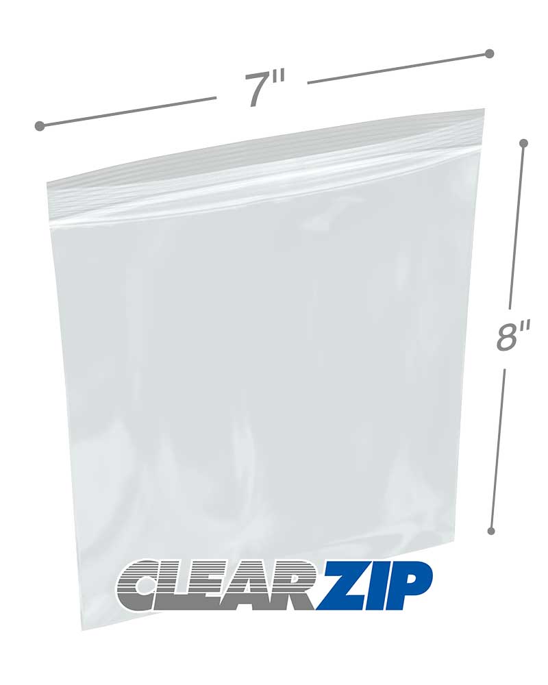 7 in x 8 in 6 Mil ClearZip® Locking Top Bags