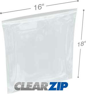 16 in x 18 in 6 Mil ClearZip® Locking Top Bags