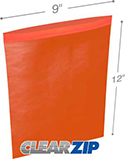 9 in x 12 in 2 mil Red Reclosable Poly Bags