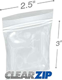 2.5 in x 3 in 4 mil Double Zipper Reclosable Poly Bags