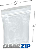 3 in x 4 in 4 mil Double Zipper Reclosable Poly Bags