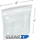 4 in x 4 in 4 mil Double Zipper Reclosable Poly Bags