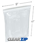 9 in x 12 in 4 mil Double Zipper Reclosable Poly Bags